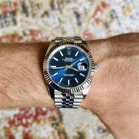 rolex datejust 41 fluted bezel jubilee|Rolex Datejust 41 blue diamond.